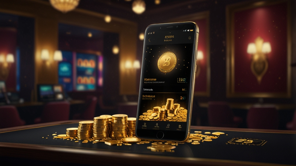 Casino app dashboard showing bonus cards and promotion banners on a phone