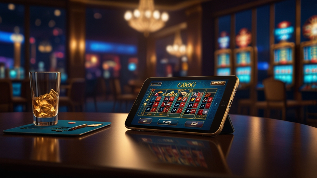 Phone and tablet showing a mobile casino lobby with compatibility check icons