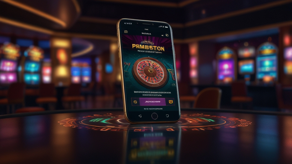 Smartphone showing app permission prompts in a dark casino setting