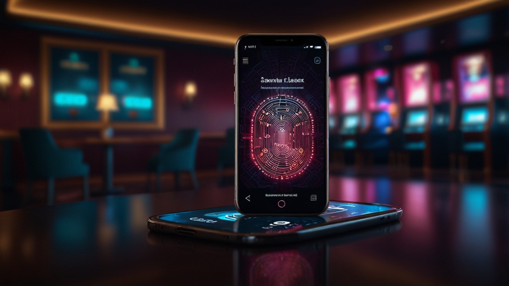 Secure mobile login on a smartphone with lock and security symbols