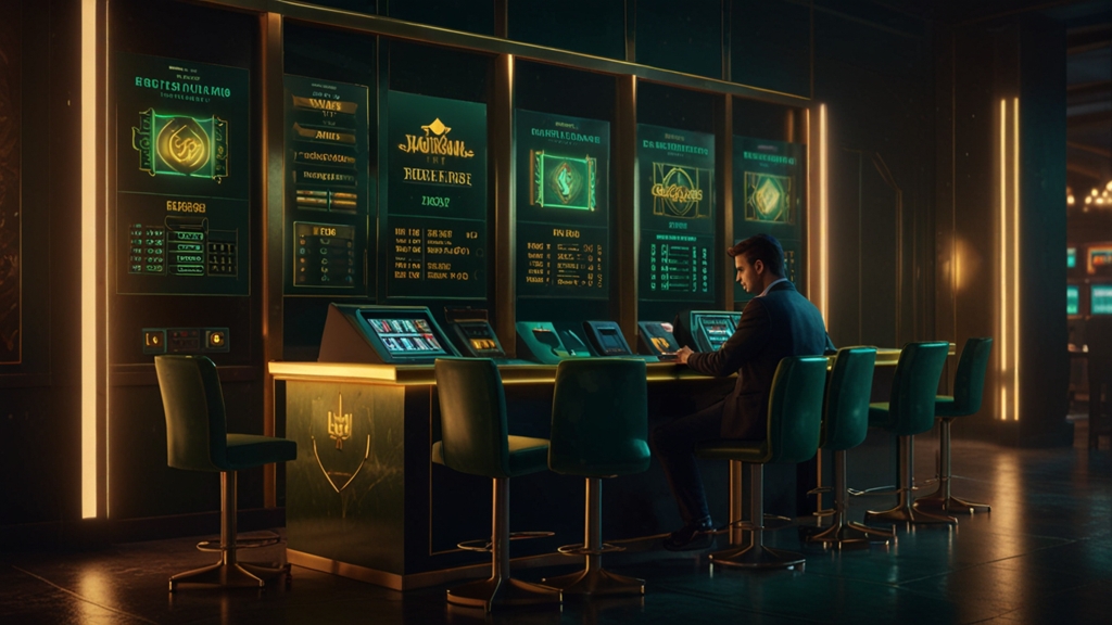 Withdrawal processing screen in a dark casino-themed setting